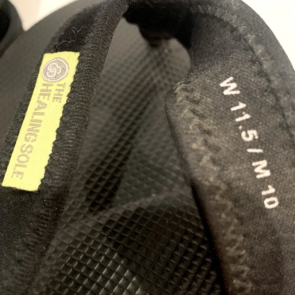 THE HEALING SOLE Plantar Fasciitis Flip Flop Sandals Black Size 11.5 W/10M